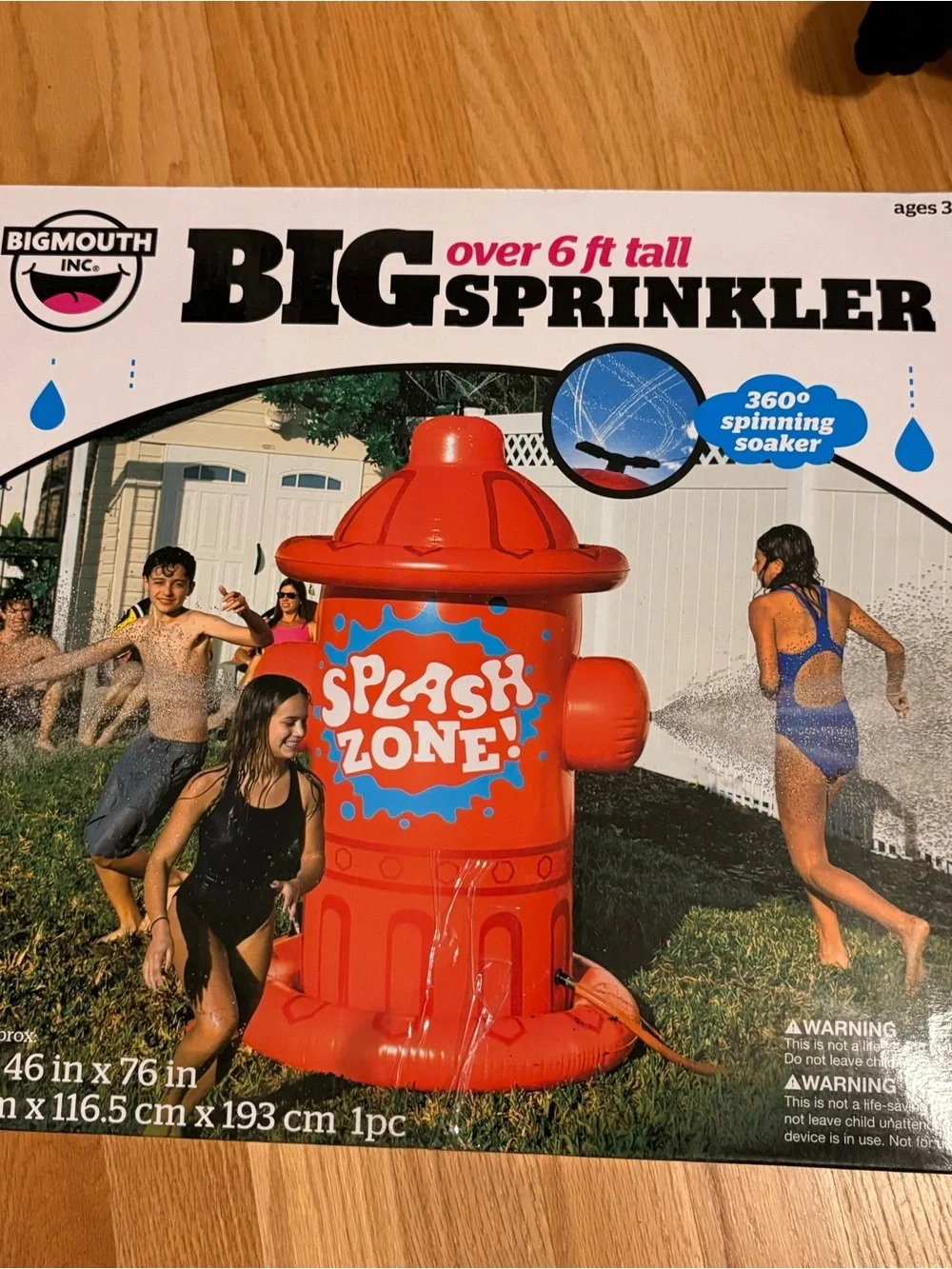 BigMouth Big Sprinkler Splash Zone - Red Inflatable Kids NEW Fire Hydrant